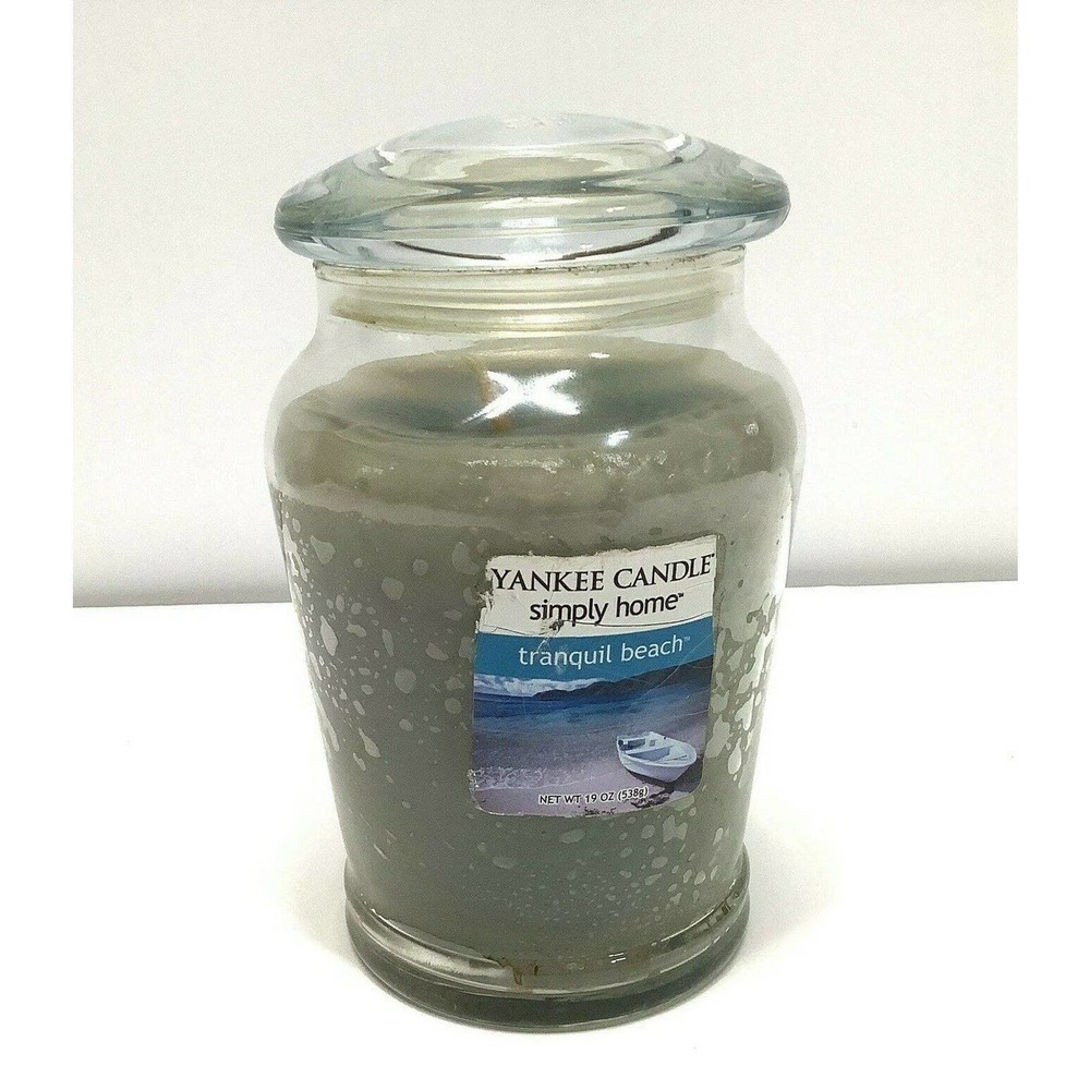 YANKEE Candle TRANQUIL‎ BEACH Large Glass Jar Candle 19 oz Gift